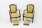 Mid-Century Louis XVI Revival Open Armchairs with Footstools, France, Set of 2, Image 1
