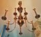 Lámpara de araña italiana Mid-Century de latón, años 50, Imagen 13