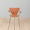 Series 7 Model 3207 Chair with Armrests in Tan Leather by Arne Jacobsen for Fritz Hansen, Denmark, 1980s 2