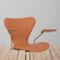 Series 7 Model 3207 Chair with Armrests in Tan Leather by Arne Jacobsen for Fritz Hansen, Denmark, 1980s 6