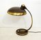 Large Mid-Centry Desk Lamp in Patinated Gold Metal 16