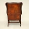 Vintage Leather Wing Back Armchair 9