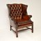 Vintage Leather Wing Back Armchair 2
