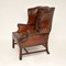 Vintage Leather Wing Back Armchair, Image 3