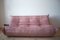 Salón Togo de terciopelo rosa perla de Michel Ducaroy para Ligne Roset. Juego de 5, Imagen 12