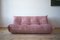 Salon Togo en Velours Perlé Rose par Michel Ducaroy pour Ligne Roset, Set de 5 14