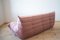 Pink Pearl Velvet Togo Living Room by Michel Ducaroy for Ligne Roset, Set of 5 5
