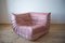 Chaise d'Angle Togo en Velours Rose Perle par Michel Ducaroy pour Ligne Roset 1