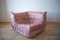 Sedia angolare Togo in velluto rosa perlato di Michel Ducaroy per Ligne Roset, Immagine 1