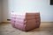 Pink Pearl Velvet Togo Corner Chair by Michel Ducaroy for Ligne Roset 3