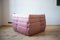 Sedia angolare Togo in velluto rosa perlato di Michel Ducaroy per Ligne Roset, Immagine 3