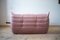 Pink Pearl Velvet Togo Pouf and 2-Seat Sofa by Michel Ducaroy for Ligne Roset, Set of 2 5