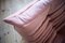 Pink Pearl Velvet Togo Pouf and 2-Seat Sofa by Michel Ducaroy for Ligne Roset, Set of 2, Image 4