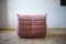 Pink Pearl Velvet Togo Lounge Chair and Pouf by Michel Ducaroy for Ligne Roset, Set of 2 5
