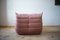 Fauteuil et Pouf Togo en Velours Perlé Rose par Michel Ducaroy pour Ligne Roset 5