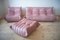 Vintage French Velvet Togo Living Room Set by Michel Ducaroy for Ligne Roset, Set of 3 1
