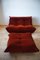 Set of Amber Corduroy Togo Pouf and 2-Seat Sofa by Michel Ducaroy for Ligne Roset 1