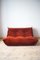 Set of Amber Corduroy Togo Pouf and 2-Seat Sofa by Michel Ducaroy for Ligne Roset 2