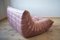 Pink Pearl Velvet Togo 2- and 3-Seat Sofa by Michel Ducaroy for Ligne Roset, Set of 2 9