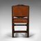 Antique English Leather and Oak Dining Chairs, 1910s, Set of 6, Image 5