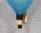 Murano Blown Blu Glass and Brass Wall Light in Style of Vistosi, 1980s 4