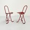 Red Dafne Folding Chairs by Gastone Rinaldi for Thema, 1970s, Set of 2 3