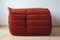 Amber Corduroy Togo Corner Seat, Lounge Chair and 2-Seat Sofa Set by Michel Ducaroy for Ligne Roset, 1970s, Set of 3 10