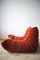 Amber Corduroy Togo Corner Seat, Lounge Chair and 2-Seat Sofa Set by Michel Ducaroy for Ligne Roset, 1970s, Set of 3 12