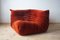 Amber Corduroy Togo Lounge Chair, Corner Chair and 2-Seat Sofa by Michel Ducaroy for Ligne Roset, Set of 3 6