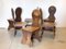 Rustic Wooden Chairs, 1960s, Set of 6, Image 3