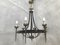 Lámpara de araña de metal forjado y latón, años 50, Imagen 2