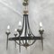 Forged Metal and Brass Chandelier, 1950s 7