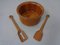 Mid-Century Teak Salad Bowl and Spoons by Richard Nissen for Nissen, 1960s, Set of 3, Image 4