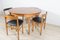 Round Extendable Dining Table and Chairs from McIntosh, 1960s, Set of 5 3