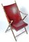 Faux Bamboo Folding Campaign Chair Finished with Brass Studs, Red Leather Cushioned Seat & Brass Mounts from Maison Mercier 5