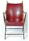 Faux Bamboo Folding Campaign Chair Finished with Brass Studs, Red Leather Cushioned Seat & Brass Mounts from Maison Mercier 1