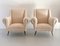 Mid-Century Italian Armchairs with Boucle Upholstery and Brass Feet, 1970s, Set of 2 1
