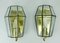 Mid-Century Geometric A 606 Wall Lamps in Glass and Brass from Glashütte Limburg, Set of 2 1