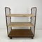 Vintage Industrial Iron and Wood Shelves on Wheels, Image 4