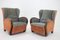 Large Wing Chairs, Czechoslovakia, 1940s, Set of 2 4