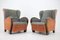 Large Wing Chairs, Czechoslovakia, 1940s, Set of 2 3