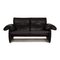 2-Seater Black Leather Sofa from De Sede, Image 1