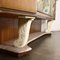Mueble auxiliar de madera chapada, mármol y latón con espejo, Italia, años 50, Imagen 13