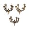 Four-Arm Sconces in Gilded Bronze, Italy, 20th Century, Set of 3 1