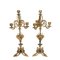 Gilt Metal Candlesticks with Volutes, Set of 2, Image 1