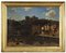 Paesaggio fluviale con ponte, castello e figure, olio su tela, XIX secolo, Immagine 1