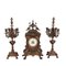 Bronze Clock with Candleholders, Set of 3 1
