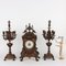 Bronze Clock with Candleholders, Set of 3 2