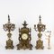 Bronze Clock with Candleholders, France, 19th Century, Set of 3 2