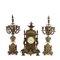 Bronze Clock with Candleholders, France, 19th Century, Set of 3, Image 1
